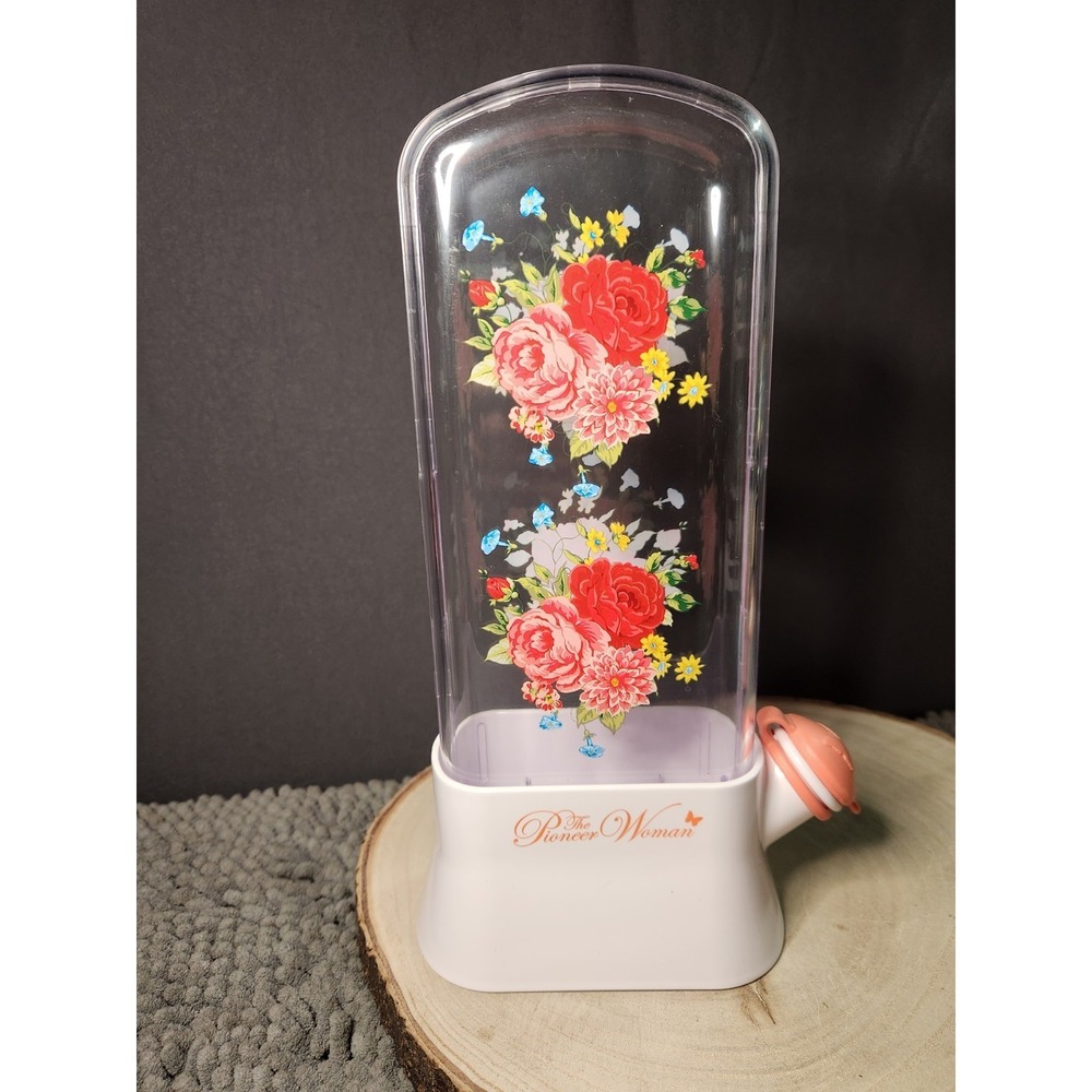 Pioneer Woman Sweet Rose Floral Plastic Herb Keeper 2.9" W x 6.2"L x 10.7"H